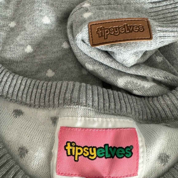 TIPSY ELVES (NWT) Men’s Gray White Classic Moose Holiday Sweater-Size Large - Picture 4 of 8